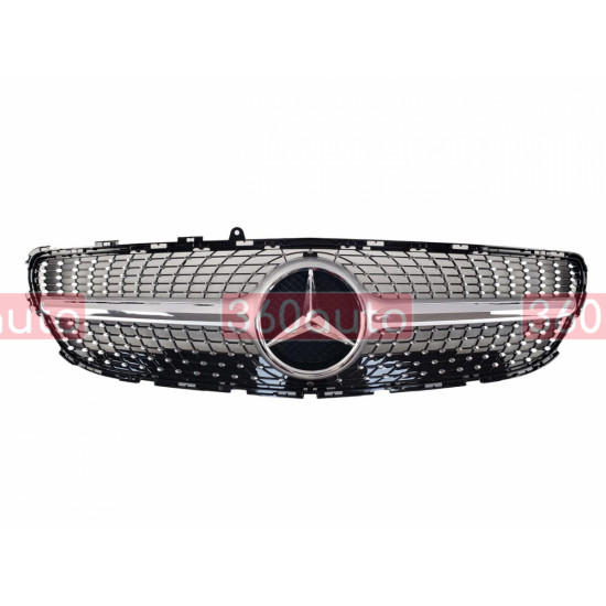 Решетка радиатора на Mercedes CLS-class C218 2014-2018 Diamond серая с хромом MB-W218186