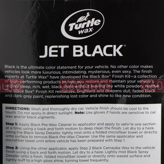 Набор для автомобилей черного цвета Turtle Wax Black Box Jet Black Finish Kit