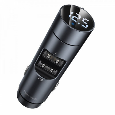 АЗУ/FM-Модулятор BASEUS Energy Column Car Wireless MP3 (Wireless 5.0+5V/3.1A) Dark grey