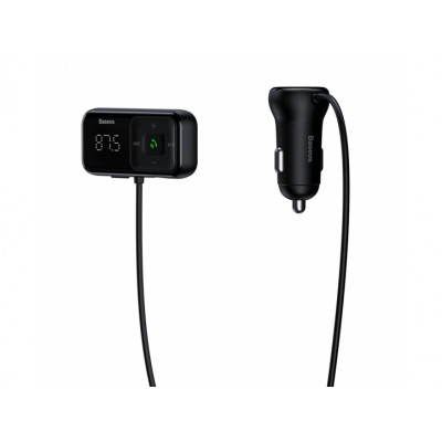 АЗУ/FM-Модулятор Baseus T typed S-16 wireless MP3 car charger Black