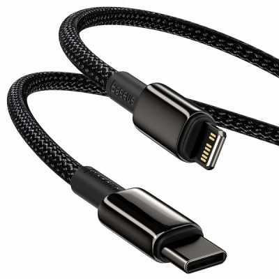 PD кабель Baseus Tungsten Gold Fast Charging Data Cable Type-C to iP PD 20W 1m Black