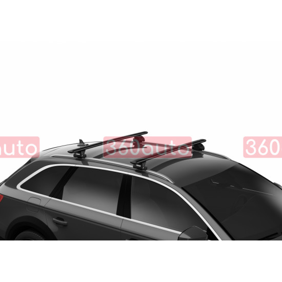 Багажник на интегрированные рейлинги Thule Wingbar Evo Black для BMW 5-series (F11)(універсал) 2010-2016 (TH 7112B-7106-6001)