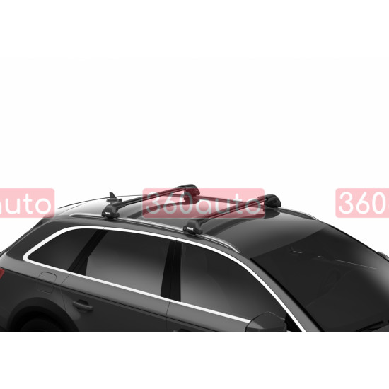 Багажник на інтегровані рейлінги Thule Edge Wingbar Black для Volkswagen Passat (B8)Combi 2014→ (TH 7213B-7213B-7206-6009)