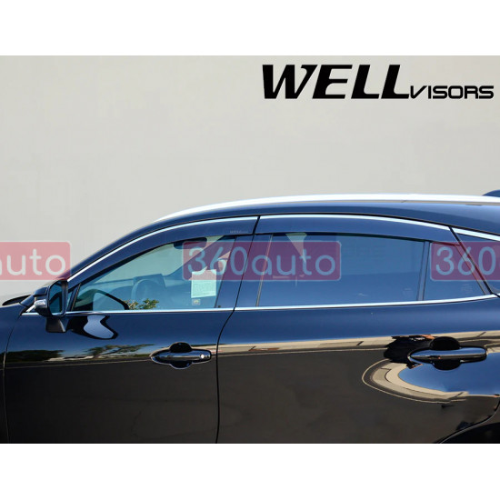 Дефлектори вікон для Toyota Venza 2021- з хром молдингом WELLvisors 3-847TY065