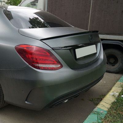 Спойлер на Mercedes C-class W205 2014- AMG style черный глянец