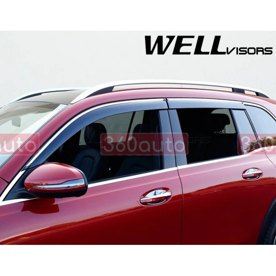 Дефлекторы окон на Mercedes GLB X247, EQB X243 2020- с хром молдингом WELLvisors