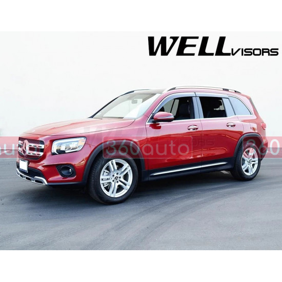 Дефлектори вікон для Mercedes GLB X247, EQB X243 2020- з хром молдингом WELLvisors