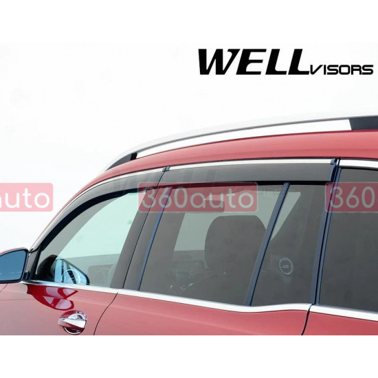 Дефлектори вікон для Mercedes GLB X247, EQB X243 2020- з хром молдингом WELLvisors
