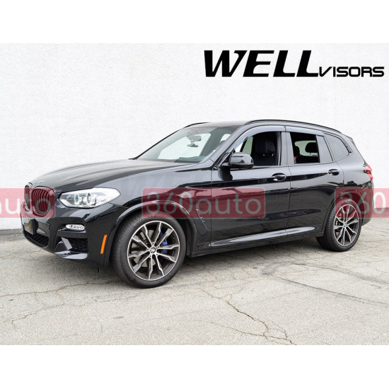Дефлектори вікон для BMW X3 G01 2018- з чорним молдингом WELLvisors