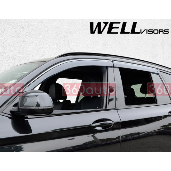 Дефлектори вікон для BMW X3 G01 2018- з чорним молдингом WELLvisors