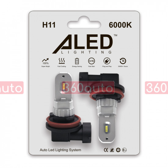 Світлодіодні (LED) лампи Aled H11 12W 6000К у рефлекторну оптику дальний свет, ПТФ, ангельские глазки для BMW