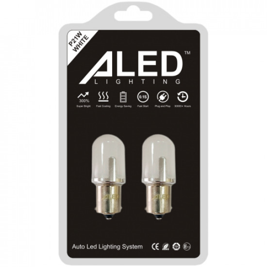Світлодіодні (LED) лампи Aled 1156 (P21W) BA15s - WHITE3W 6000К Задний ход, ДХО