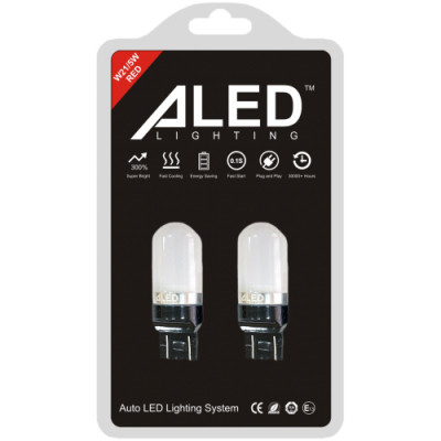 Світлодіодні (LED) лампи Aled T20 (W21/5W) 7443 - Red3W 6000К Стоп-сигнал