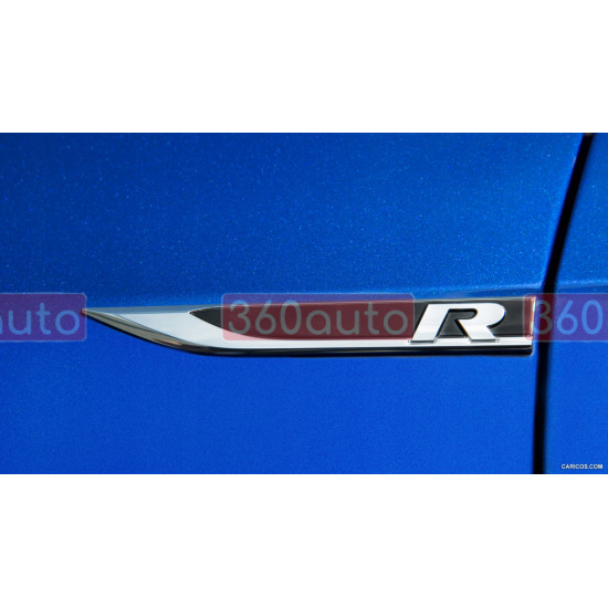 Автологотип шильдик емблема напис VW Volkswagen R-line на крила чорний хром Emblems360786