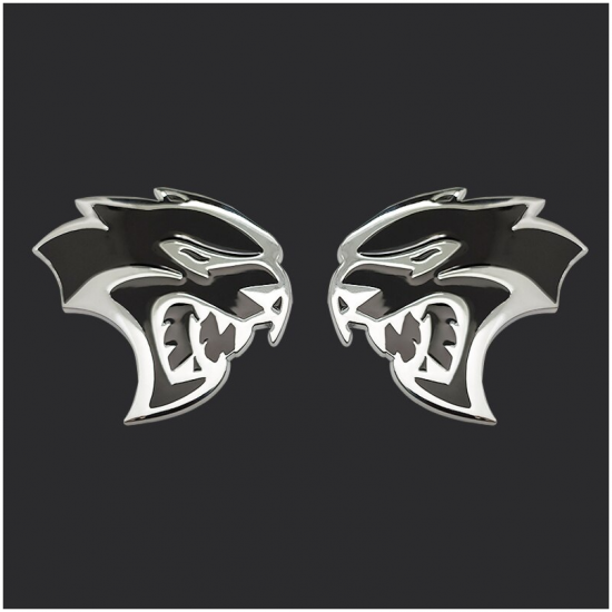 Автологотип шильдик эмблема Hellcat Head black x2 Emblems 360788