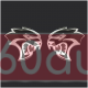 Автологотип шильдик эмблема Hellcat Head black x2 Emblems 360788