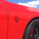 Автологотип шильдик емблема Hellcat Head red x2 Emblems360790