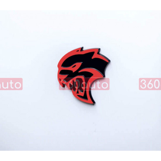 Автологотип шильдик емблема Hellcat Head black x2 Emblems360791