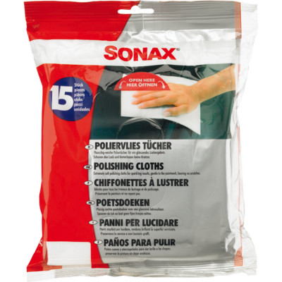 Экстрамягкие салфетки для финишной полировки кузова 15 шт Sonax Polishing Cloths 422200