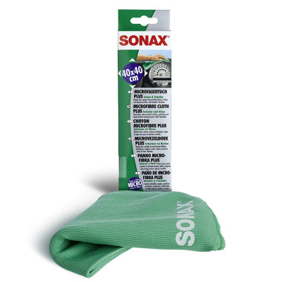 Серветка Sonax Microfibre Cloth Plus з мікрофібри для салону, пластику, скла 40х40 см 416500