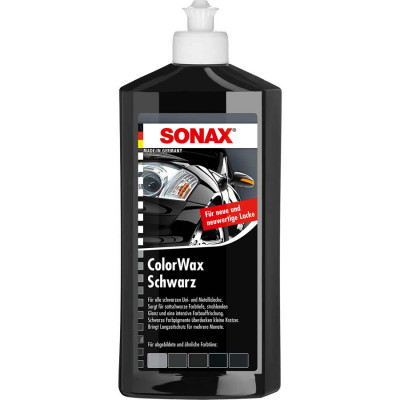 Цветной жидкий воск чёрный 500 мл Sonax ColorWax Schwarz 298200