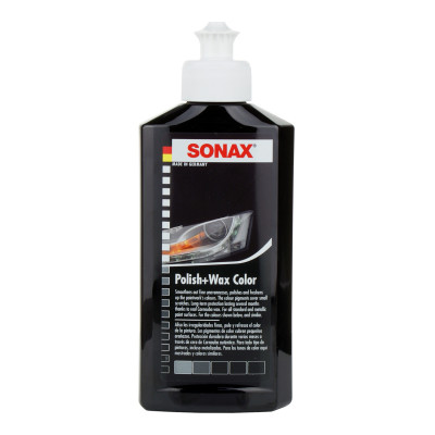Кольоровий поліроль з воском Sonax Polish+Wax Color NanoPro чорний 250 мл 296141
