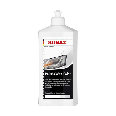 Цветной полироль с воском белый 500 мл Sonax Polish+Wax Color NanoPro 296000