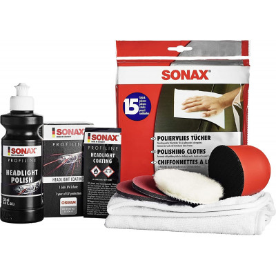 Профессиональный набор для полировки пластиковых фар Sonax Profiline Scheinwerfer Aufbereitungsset 405741