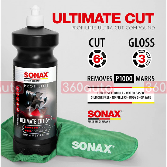Стартовая полировальная паста для кузова автомобиля 250 мл Sonax Profiline Ultimate Cut 6+/3 239141