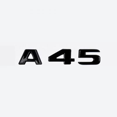 Автологотип шильдик эмблема надпись Mercedes A 45 плоская чорний глянець