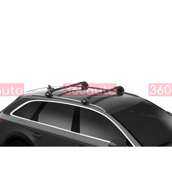 Багажник на интегрированные рейлинги Thule Wingbar Edge Black для Toyota Fortuner (mkII) 2016→ (TH 7213B-7213B-7206-6100)