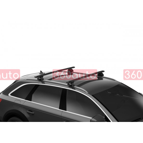 Багажник на интегрированные рейлинги Thule Wingbar Evo Black для Fiat 500X (mkI) 2015→ (TH 7112B-7106-6107)