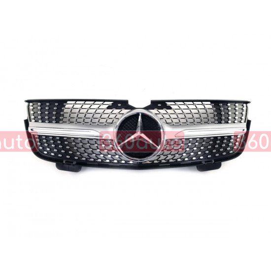 Решітка радіатора на Mercedes GL-class X164 2006-2009 Diamond сіра с хромом MB-X164064