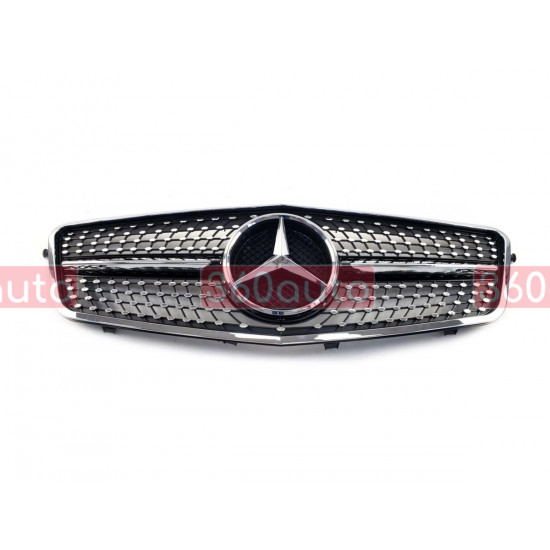 Решетка радиатора на Mercedes E-class W212 2009-2013 Diamond черная MB-W212081