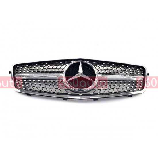 Решітка радіатора на Mercedes E-class W212 2009-2013 Diamond сіра с хромом MB-W212082