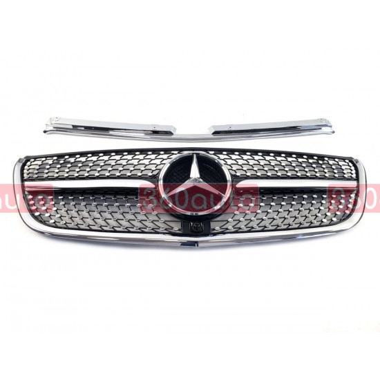 Решітка радіатора на Mercedes Vito W447 2014-2019 Diamond чорна MB-W447157