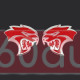 Автологотип шильдик емблема Hellcat Head red chrome великий комплект