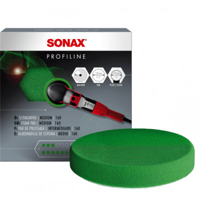 Полірувальний круг Sonax Polishing Pad Green Medium 160 мм 493000 середньої жорсткості зелений