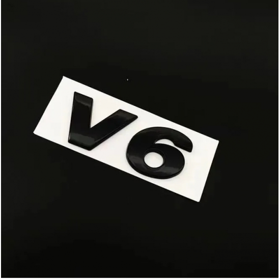 Автологотип шильдик эмблема надпись Volkswagen V6 черный на крышку багажника