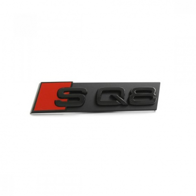 Автологотип шильдик эмблема надпись Audi SQ8 в решетку радиатора черная