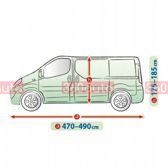 Автомобильный чехол тент на Renault Trafic 2001-2014 база L1 Mobile Garage VAN 470-490 см