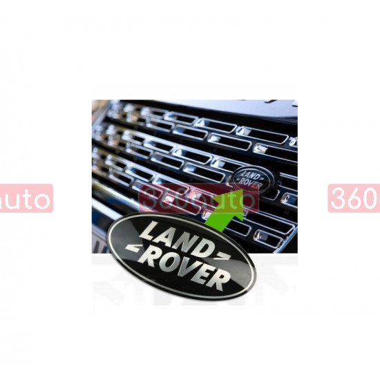 Автологотип шильдик емблема Land Rover LR044544 чорна в решітку радіатора