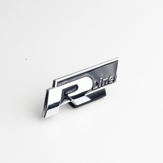 Автологотип шильдик эмблема надпись Volkswagen R-line в решетку радиатора черный хром Emblems 149273