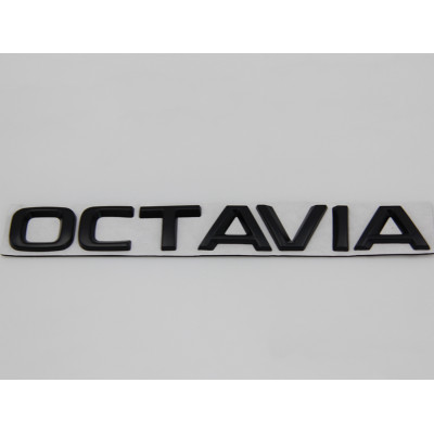Автологотип шильдик емблема напис Skoda Octavia A7 черная на кришку багажника