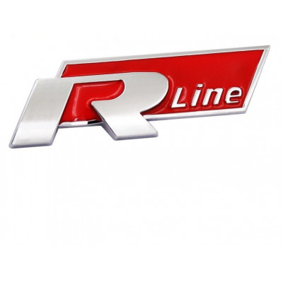 Автологотип шильдик эмблема надпись Volkswagen R-line 5K0853688AFXC красный хром Emblems 149311