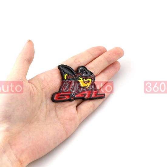 Автологотип шильдик эмблема Dodge 3D Little bee 6.4L SRT Black Emblems 392539