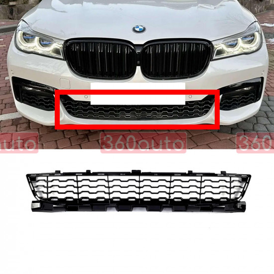 Решетка переднего бампера на BMW 7 G11, G12 2015-2019 центральная M-Paket 51118092154