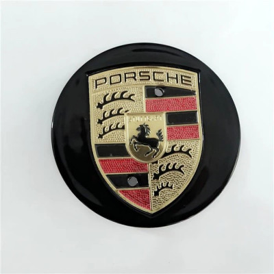 Ковпачок на титановий диск Porsche чорний глянець/кольоровий лого 95B601150A 65мм
