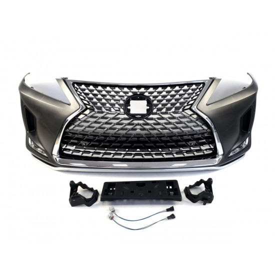 Передний бампер на Lexus RX 2015-2019 апгрейд в LCI