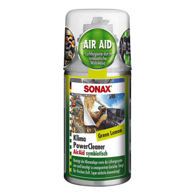Очиститель кондиционера антибактериальный Sonax Klima Power Cleaner green lemon 100 мл 323400